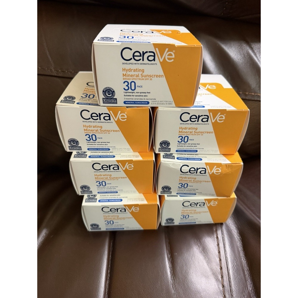 CeraVe Hydrating Mineral Sunscreen 15 Count Lot Of 7 Boxes 2.55 Fl Oz EXP 2026